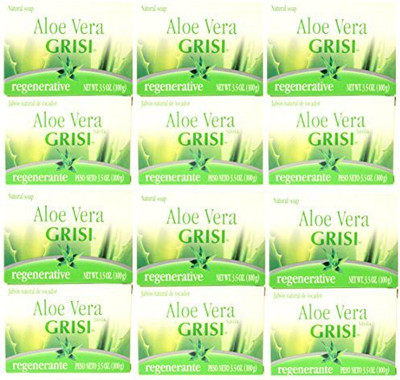 

Grisi Aloe Vera Sabila 12 Soaps Great Healing Moisturize Clean Antiseptic Jabon(100 g, Pack of 12)