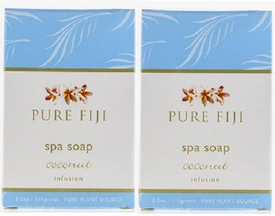 

Pure Fiji Spa Soap, Coconut, 2 Pack(100 g, Pack of 2)
