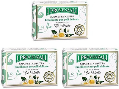 

I Provenzali "saponetta Neutra Emolliente" Emollient Neutral Soap, Green Tea Scent(100 g, Pack of 3)