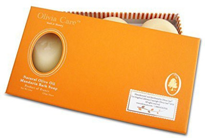 Olivia Care French Natural Olive Oil Bar Soap - 3 Pack Mandarin(141.7 g, Pack of 3)