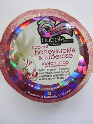 

Bubble Shack Hawaii Loofah Glycerin Soap Honeysuckle & Tuberose 4 Bars(100 g, Pack of 4)