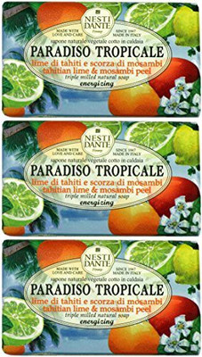 

Saponeria Nesti Firenze "lime Di Tahiti E Scorza Di Mosambi" Triple Milled Perfumed Natural Soap, "paradiso Tropicale"(250 g, Pack of 3)