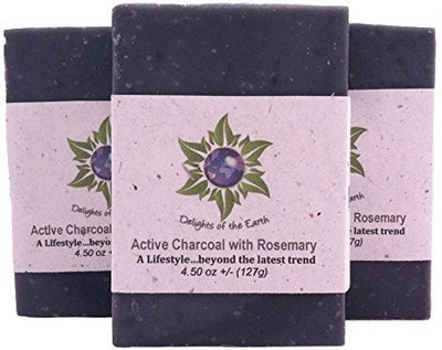 

Delights Of The Earth Active Charcoal With Rosemary Handcrafted Soap(127 g, Pack of 3)