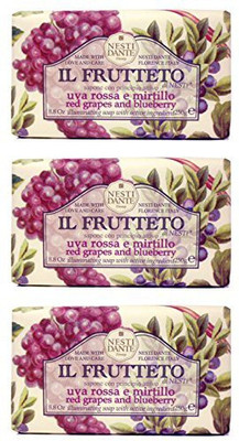 

Saponeria Nesti Firenze "uva Rossa E Mirtillo" Illuminating Soap With Active Ingredient, "il Frutteto" Line(250 g, Pack of 3)