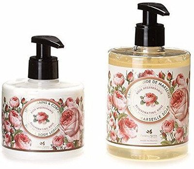 

Panier Des Sens Rose Liquid Marseille Soap And Hand And Body Lotion Set(478.946 g)