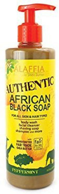 Alaffia Authentic African Black Soap, Peppermint(453.44 g)
