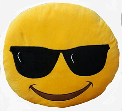 

2mbdesign Emoji 32Cm Silly Smiley Pillows Emoticon Round Cushion Pillow Stuffed Plush Soft Toy-Emoji Sunglasess - 5.7 inch(Yellow)
