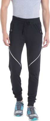 CAMPUS SUTRA Self Design Men Black Track Pants