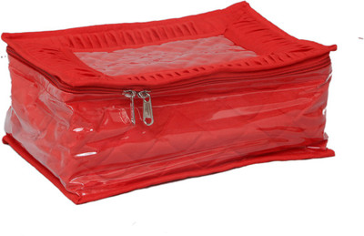 

Kuber Industries Locker Jewellery Kit, Box In Velvet Quilted Material With 12 Pouches Makeup Vanity Box(Red)