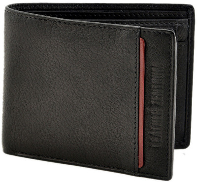 

Leather Zentrum Men Black Genuine Leather Wallet(8 Card Slots)