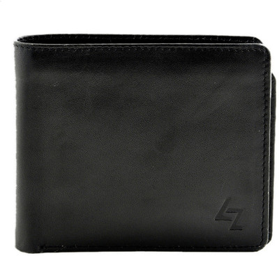 

Leather Zentrum Men Black Genuine Leather Wallet(10 Card Slots)