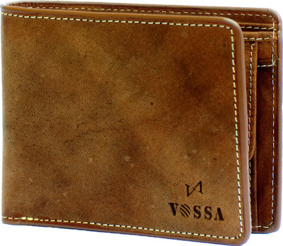

Vossa Men Brown Genuine Leather Wallet(5 Card Slots), Light brown