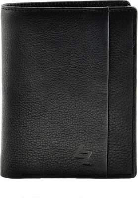 

Leather Zentrum Men Black Genuine Leather Wallet(10 Card Slots)