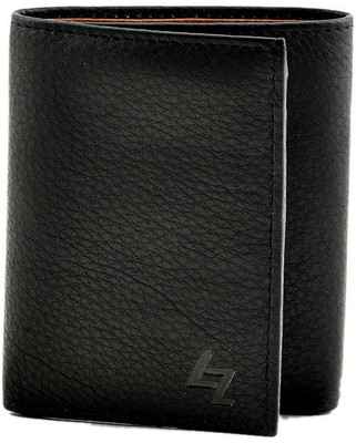 

Leather Zentrum Men Black Genuine Leather Wallet(9 Card Slots)
