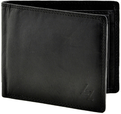 

Leather Zentrum Men Black Genuine Leather Wallet(8 Card Slots)