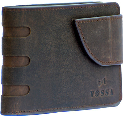 

Vossa Men Brown Genuine Leather Wallet(5 Card Slots), Dark brown
