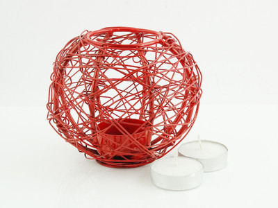 

Brahmz Mesh Votive Iron 1 - Cup Tealight Holder Set(Red, Pack of 1)