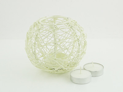 Brahmz Mesh Votive Iron 1 - Cup Tealight Holder Set(White, Pack of 1)