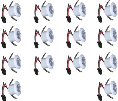

Glazo 1 watt LED COB/Spot/Button Light warm white (Yellow) pack of 14 Recessed Ceiling Lamp