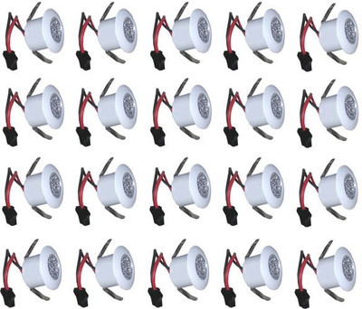 

Glazo 1 watt LED COB/Spot/Button Light warm white (Yellow) pack of 20 Recessed Ceiling Lamp