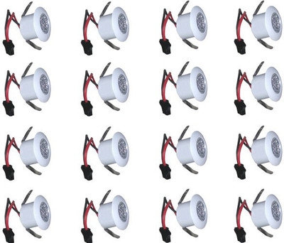 

Glazo 1 watt LED COB/Spot/Button Light warm white (Yellow) pack of 16 Recessed Ceiling Lamp