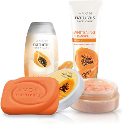 

Avon Anew Naturals Papaya Whitening Full Set (lotion+mask+cleanser+soap)(Set of 4)