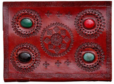 

ININDIA A5 Diary(Real Vintage Hunter Leather Handmadepaper Notebook Diary For office Home to Write Poem Daily Update - Size of H 10X L 7, Brown)