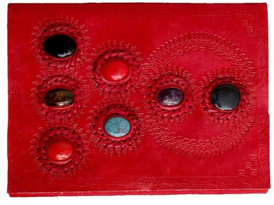 

ININDIA A5 Diary(Real Vintage Hunter Leather Handmade Notebook Diary For office Home to Write Poem Daily Update - Size of (H) 10*(L) 7, Red)