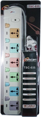 

Tuscan High Power 6 Switch 5 Meter Cable Extension Cord 6 Socket Surge Protector(White)