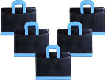 

COI Faux Leather Black and Blue File Folder / Document Folder(Set Of 5, black and blue)