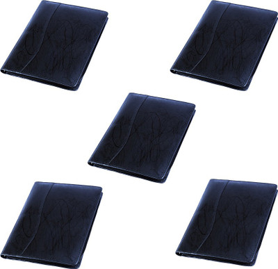 

COI Faux Leather Designer Self Black File Folder / Document Folder(Set Of 5, Black)