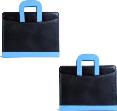 

COI Faux Leather Smart Black and Blue File folder/ Document Folder(Set Of 2, Black and blue)
