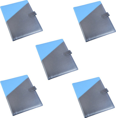

COI Faux Leather Cool Blue and Silver File folder /Document Folder(Set Of 5, Blue and Silver)