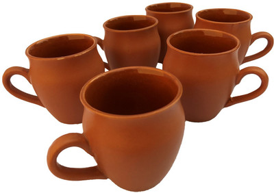 

Gallery99 Brown Ceramic Clay Tea & Coffee Cups Ceramic(Brown, Pack of 6)