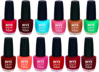 

Nive Colour Blast Nail Lacquer (Set of 12 Nail Polish) 1105201765 Multicolor(Pack of 12)