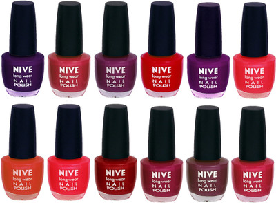 

Nive Colour Blast Nail Lacquer (Set of 12 Nail Polish) 1105201724 Multicolor(Pack of 12)