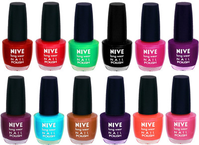 

Nive Colour Blast Nail Lacquer (Set of 12 Nail Polish) 1105201755 Multicolor(Pack of 12)