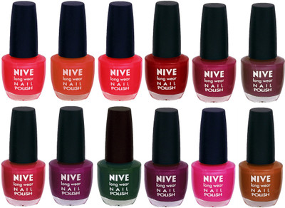 

Nive Colour Blast Nail Lacquer (Set of 12 Nail Polish) 1105201729 Multicolor(Pack of 12)