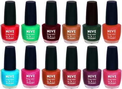 

Nive Colour Blast Nail Lacquer (Set of 12 Nail Polish) 1105201753 Multicolor(Pack of 12)