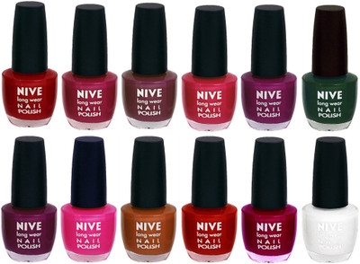 Nive Colour Blast Nail Lacquer (Set of 12 Nail Polish) 1105201732 Multicolor(Pack of 12)