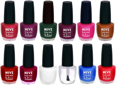 

Nive Colour Blast Nail Lacquer (Set of 12 Nail Polish) 1105201735 Multicolor(Pack of 12)