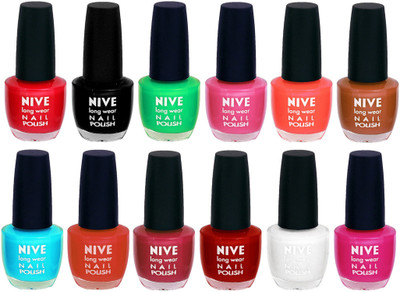 

Nive Colour Blast Nail Lacquer (Set of 12 Nail Polish) 1105201751 Multicolor(Pack of 12)