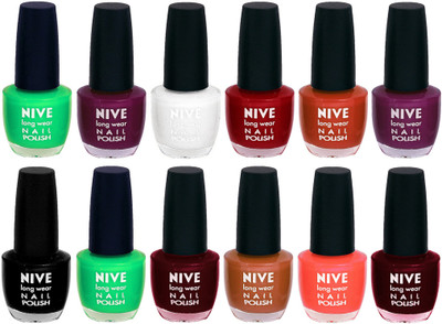 

Nive Colour Blast Nail Lacquer (Set of 12 Nail Polish) 1105201758 Multicolor(Pack of 12)
