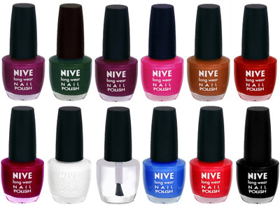 

Nive Colour Blast Nail Lacquer (Set of 12 Nail Polish) 1105201736 Multicolor(Pack of 12)