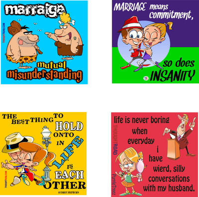 

Thoughtroad MARRIAGE LIFE Fridge Magnet Pack of 4