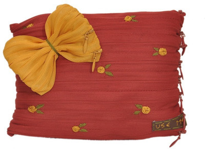 

USE ME Use Me Maroon and Mustard Yellow, Hand embroided Roses Pouch for Women | Multiutility |Travel Kit | Cute Pencil Purse Cosmetic Bag(Maroon, Yellow)