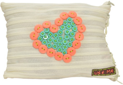 

USE ME Use Me Off White Neon Heart Pouch for Women | Multiutility |Travel Kit | Cute Pencil Purse Cosmetic Bag(White)