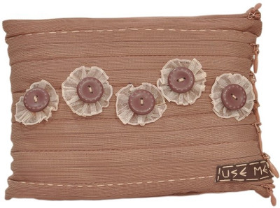 

USE ME Use Me Frill Buttons, Rosy Brown Pouch for Women | Multiutility |Travel Kit | Cute Pencil Purse Cosmetic Bag(Brown)
