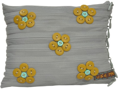

USE ME Use Me Grey, Oker Yellow, Button Zipper Pouch for Women | Multiutility |Travel Kit | Cute Pencil Purse Cosmetic Bag(Grey)