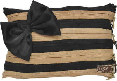 

USE ME Use Me Beige and Black Pouch for Women | Multiutility |Travel Kit | Cute Pencil Purse Cosmetic Bag(Beige, Black)